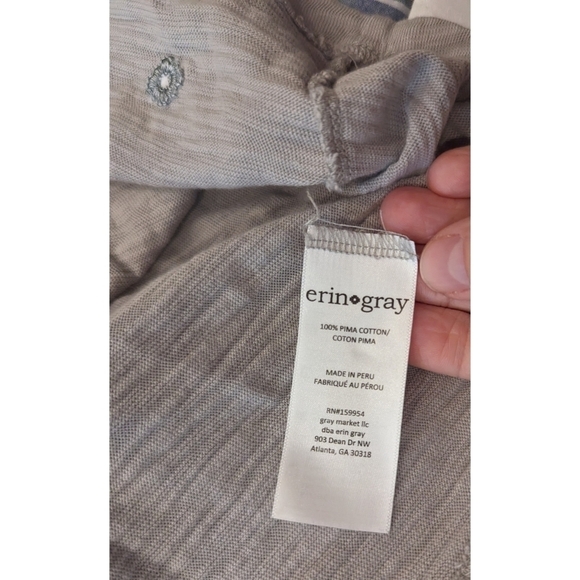 Erin Gray 100% Pima Cotton V-Neck Long Sleeve Top Size Medium - Picture 5 of 6
